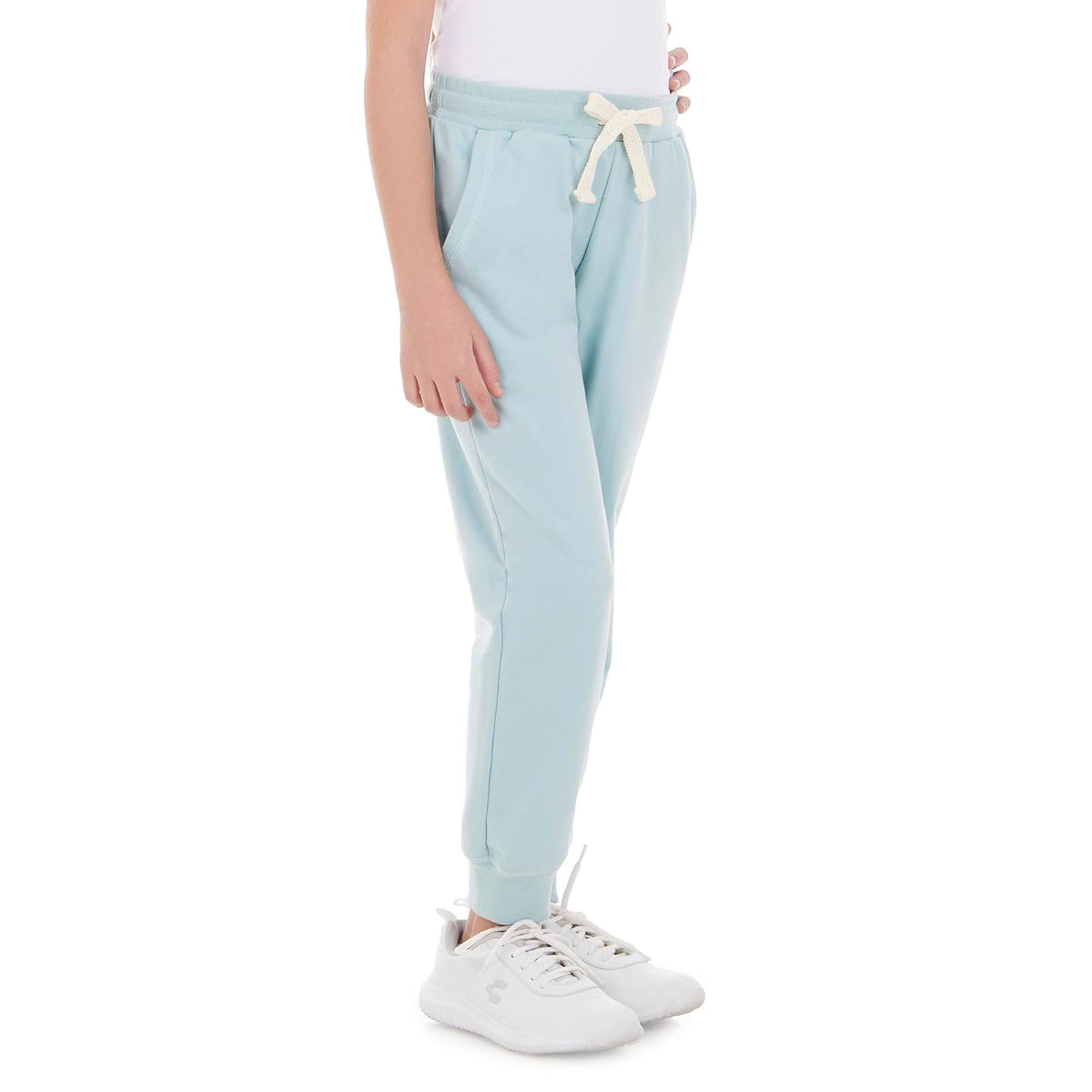 Optima Jogger de Algodón Tipo French con Cordón Ajustable y Bolsos Laterales para Niña Infantil, Regular Fit