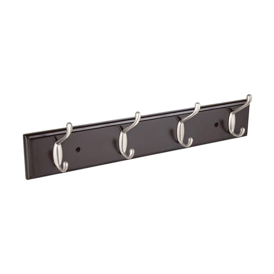 Hermex PEPU-44, Perchero para pared con 4 ganchos satinados