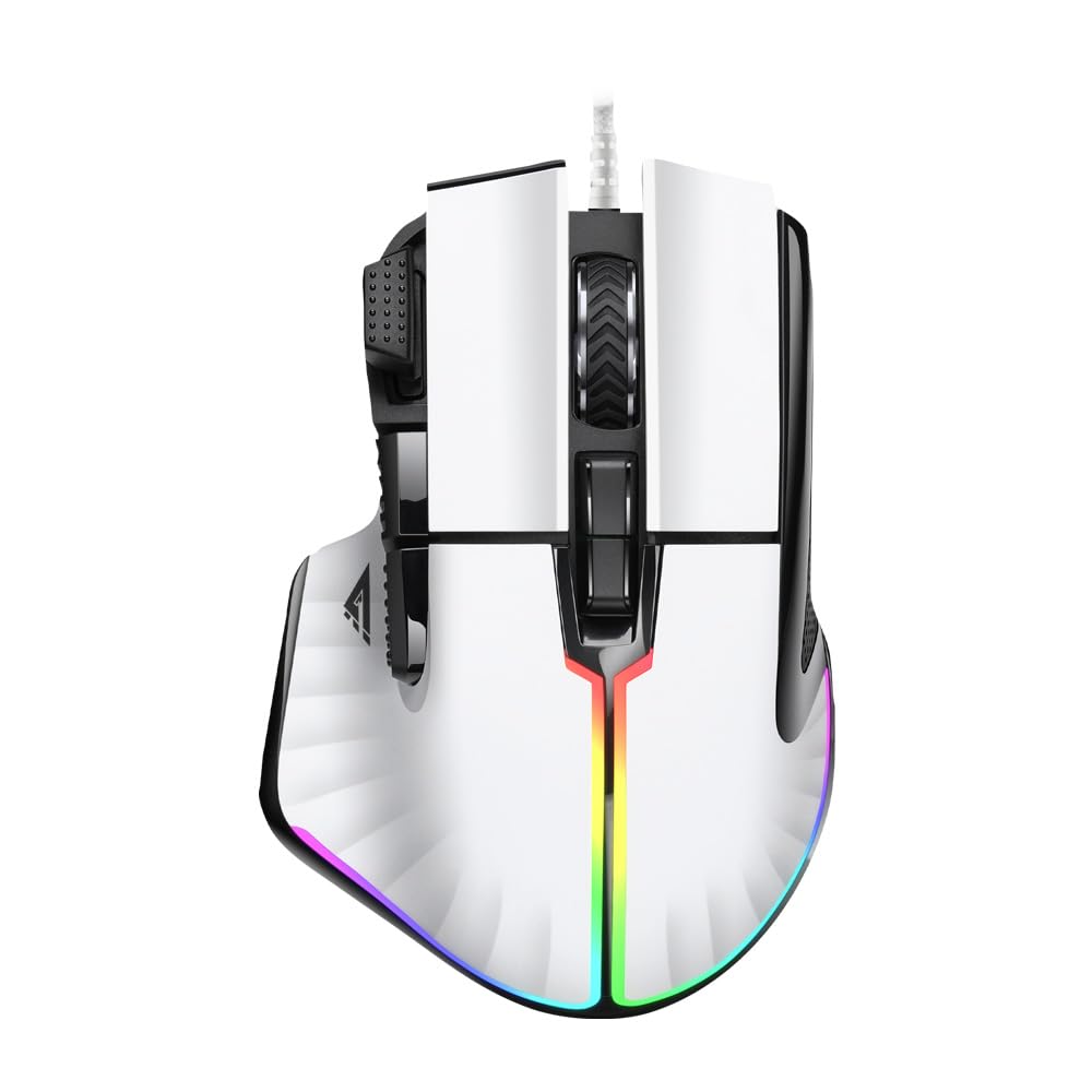 GAME FACTOR Mouse Laser Gamer MOG602 19000 dpi 8 Botones Personalizables Mediante Software USB 2.0 Oficina y Juegos Alambrico 0.2 ms Color Blanco