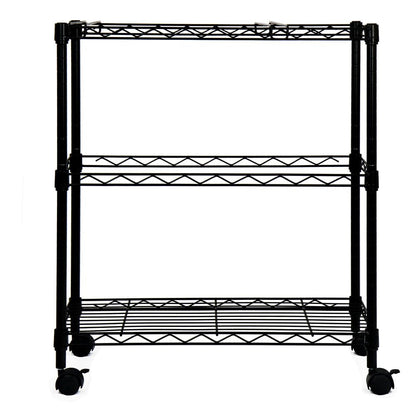 Oceanstar 2MRC1507 Portable 2-Tier Metal Rolling File Cart, Black