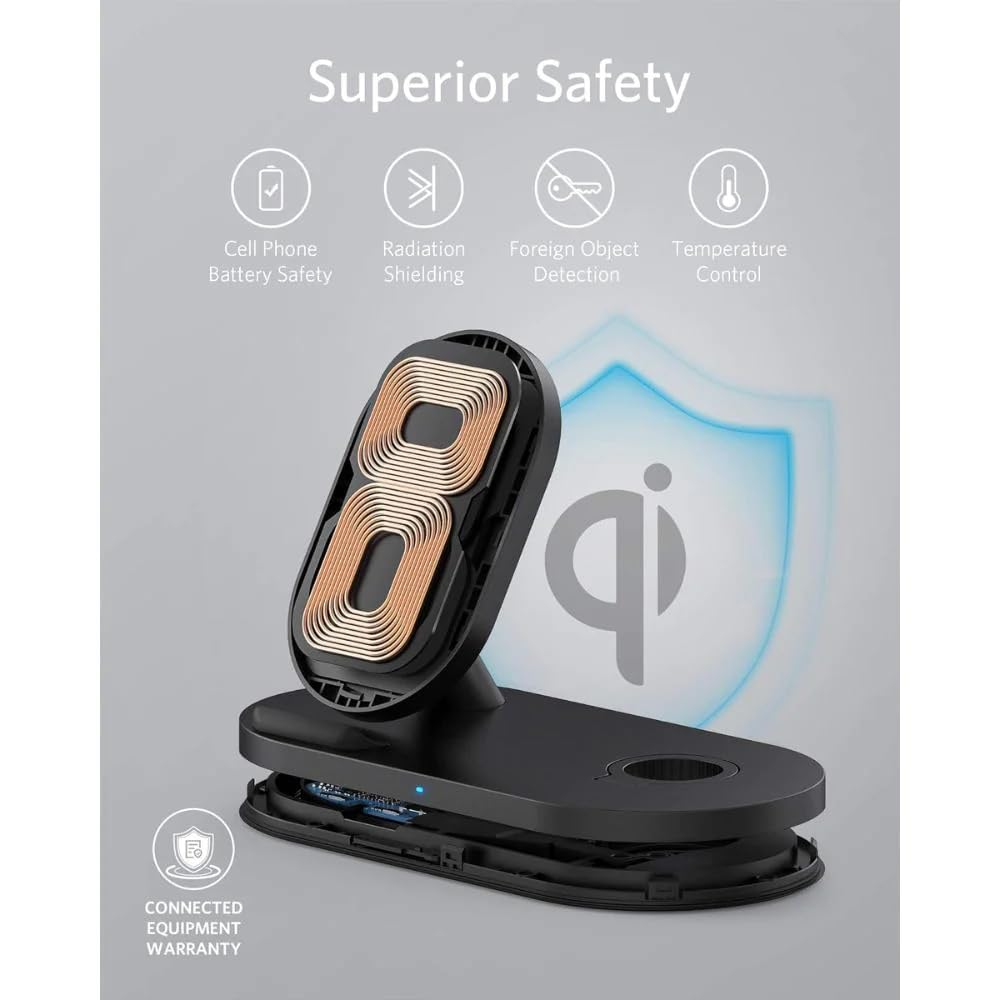 Anker POWERWAVE Wireless Charging Station with QC Charger and 2-IN-1 Stand