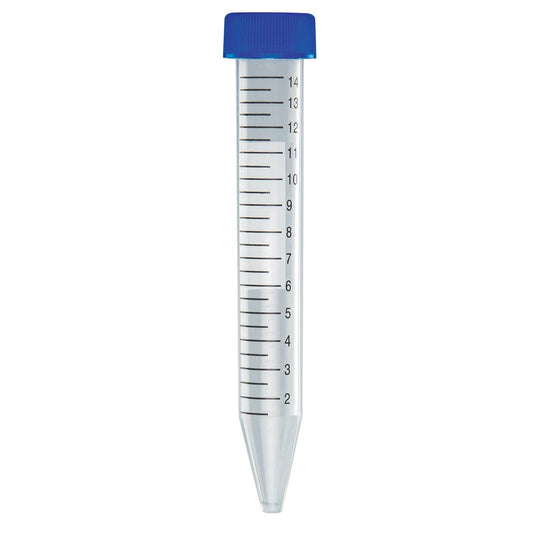 Globe Scientific Tubo de Centrífuga de Polipropileno 15 ml Estéril Tapa Azul