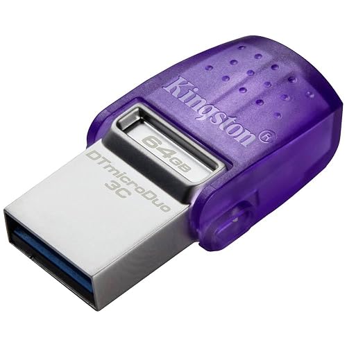 Kingston USB Data Traveler MicroDuo 3C, Capacidad: 64GB, USB Type-C y Type-A (DTDUO3CG3/64GB)