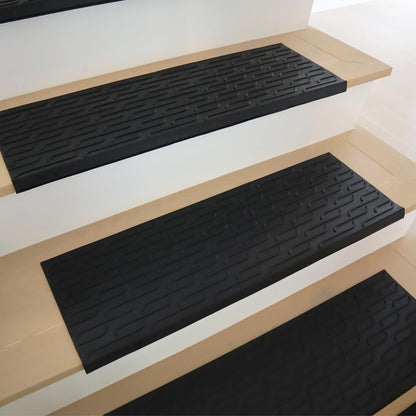 Rubber-Cal "Chelsea" Alfombrillas de goma para escaleras – 9.75 x 29.15 pulgadas, paquete de 6