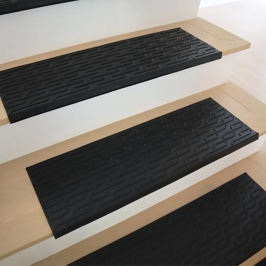 Rubber-Cal "Chelsea" Alfombrillas de goma para escaleras – 9.75 x 29.15 pulgadas, paquete de 6