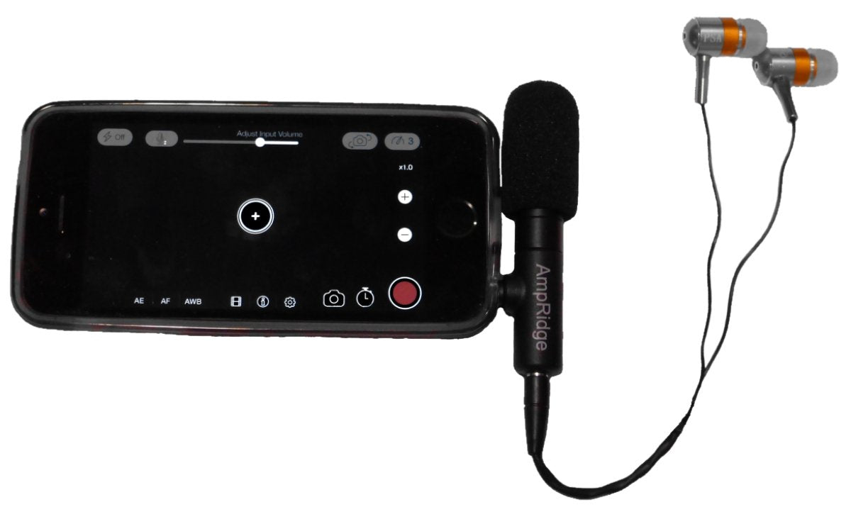 Ampridge MightyMic S - Micrófono de vídeo Condensador para iPhone con Monitor de Auriculares