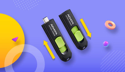ADATA 64GB USB3.2 UC300 Type-C USB Flash Drive Negro/Verde