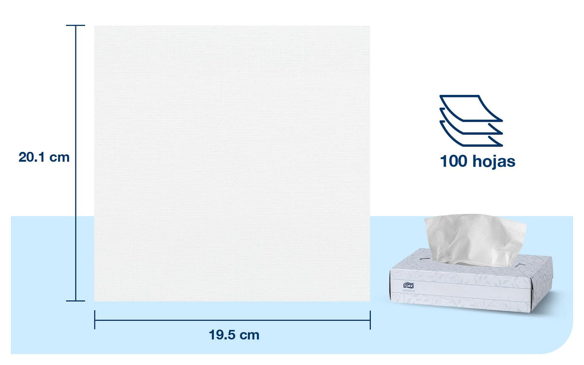 Tork Pañuelos Faciales Desechables Institucionales Sin Fragancia – Pañuelos para Consultorio Oficina y Recepción, 30 Cajas x 100 Pañuelos (3,000 Piezas) – Color Blanco