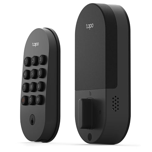 TP-Link Tapo DL100 Cerradura Digital WiFi con Teclado - 4 Modos de Acceso - Hasta 200 Códigos - Batería de Larga Duración - Comandos de Voz - Bloqueo Automático - App Tapo - Protección IP54