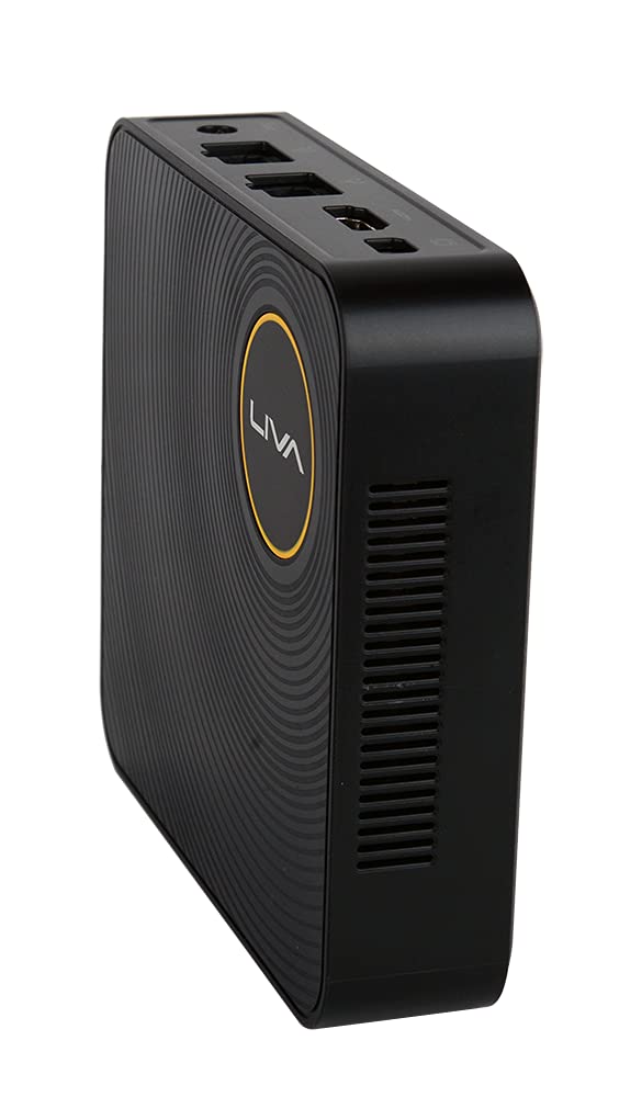 ECS Elitegroup Liva Z Mini PC Computadora Intel Celeron N3350 de Doble núcleo, 4GB DDR3L/64GB eMMC, Puerto Tipo C, Puerto 4K@60Hz HDMI+mDP, WiFi, Ethernet, Soporte de Doble Monitor (Liva Z N3350),