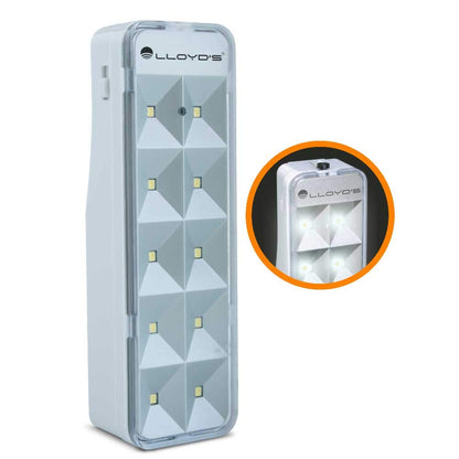 Lloyd's Duo Pack Lámparas de Emergencia Recargables, con 10 Leds SMD, 2 niveles de intensidad, hasta 10 Horas de duración, encendido automático al fallar la luz y clavija retráctil.