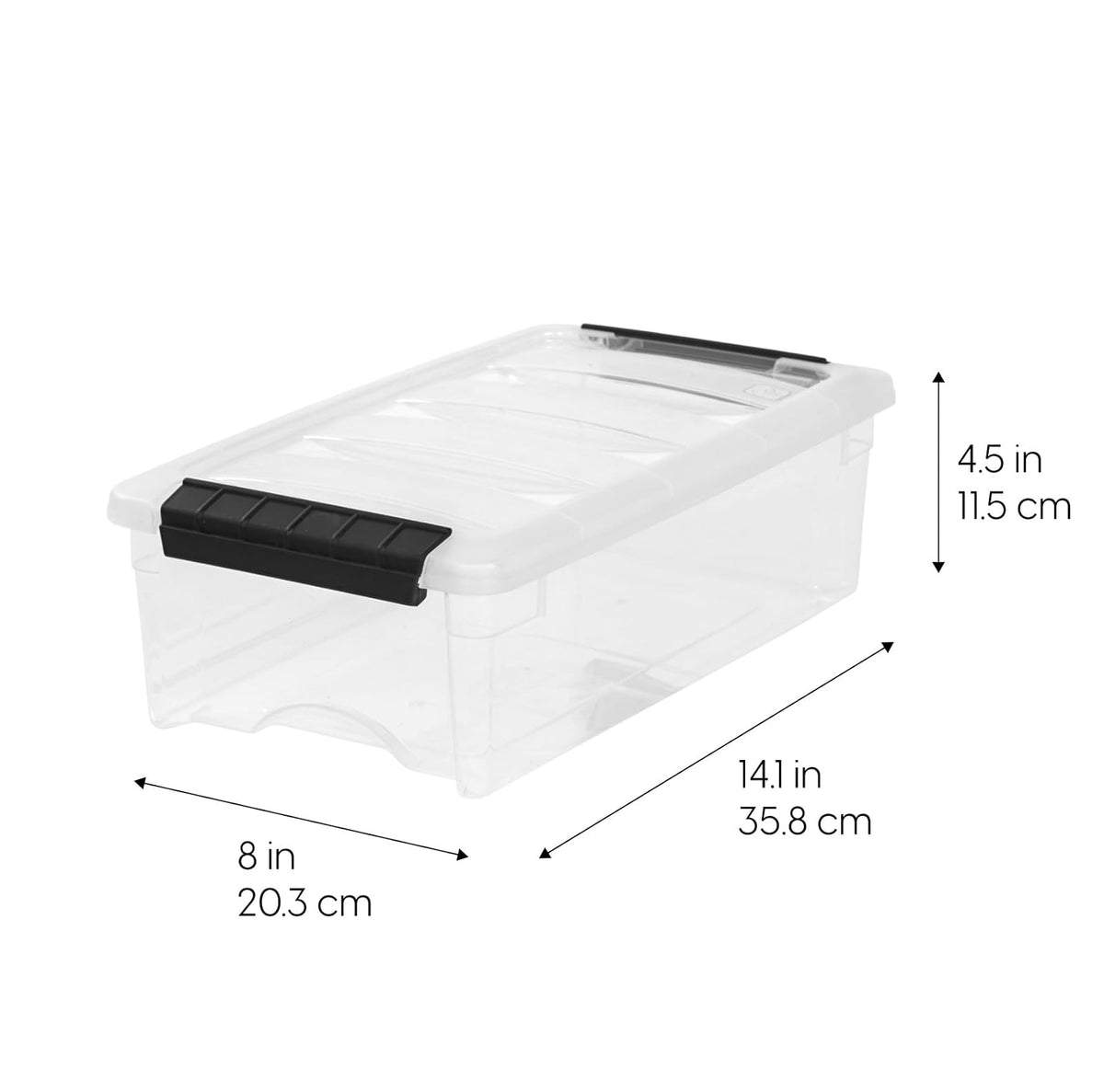 IRIS USA 6 Contenedores de 6 Qt con Tapa | Diseño transparente para ver el contenido fácilmente. Ideal para zapatos, fotos, documentos y artículos pequeños.