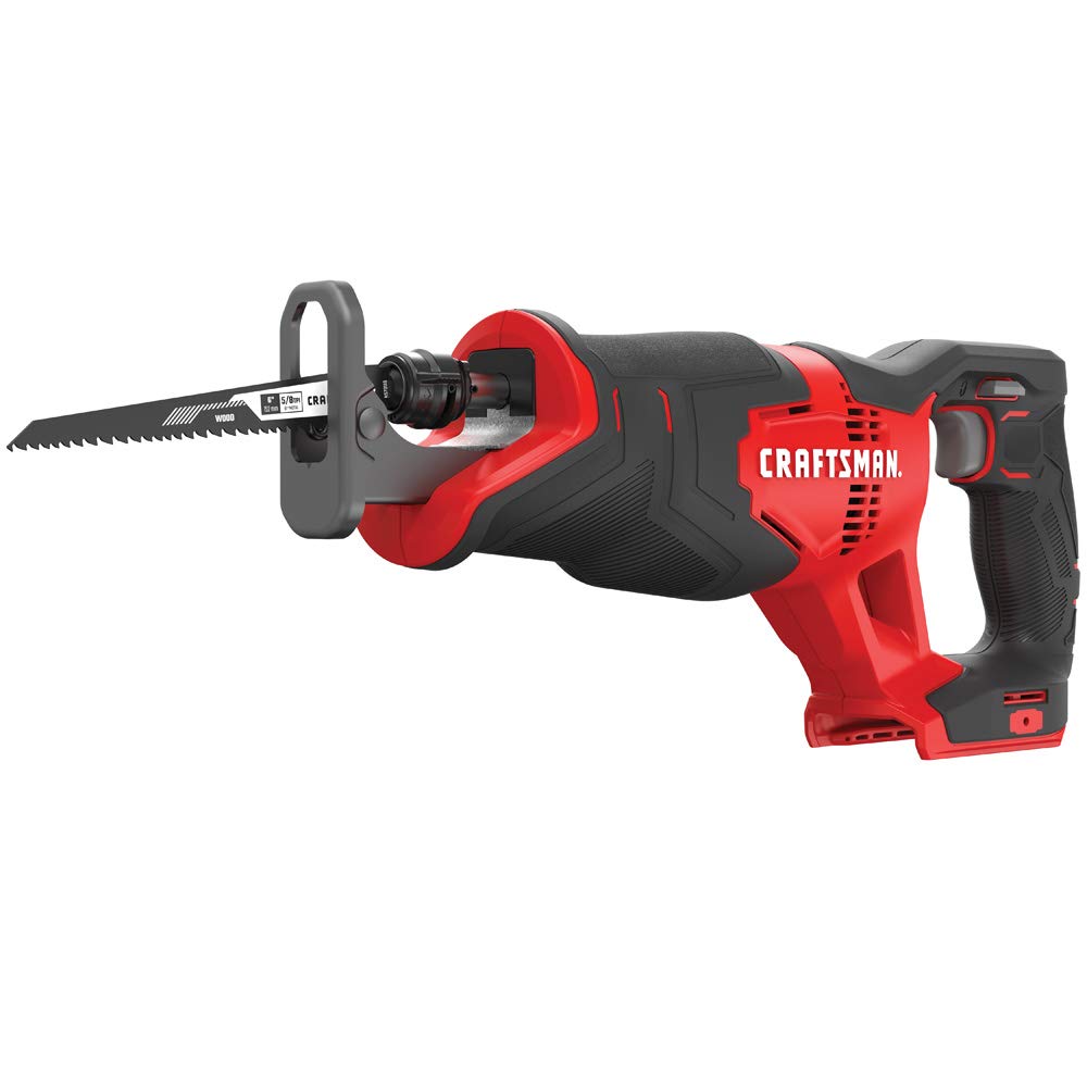 CRAFTSMAN V20 Sierra alternativa, sin cable, 3.000 RPM, disparador de velocidad variable, cambio rápido y fácil de la cuchilla, solo herramienta desnuda (CMCS300B)
