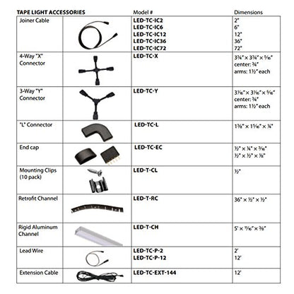WAC Lighting LED-TC-IC6 - Cable de unión para 24 V InvisiLED