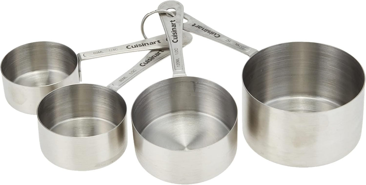 Cuisinart CTG-00-SMC - Juego de 4 tazas medidoras de acero inoxidable, color plateado