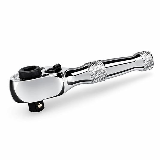 Powerbuilt Trinquete Stubby, mini llave de trinquete de 1/4 pulgadas, reversible de 72 dientes, espacios reducidos, liberación rápida - 940478