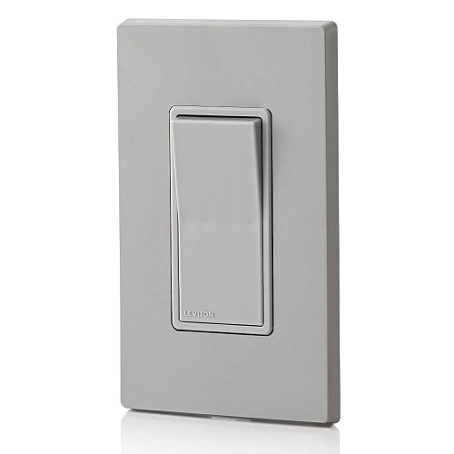 Leviton 076-05601-2GY Interruptor Silencioso 15A-120/277V Decora, Gris (No Incluye Placa), pack of/paquete de 1