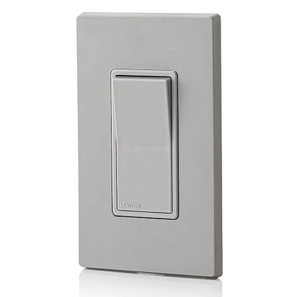Leviton 076-05601-2GY Interruptor Silencioso 15A-120/277V Decora, Gris (No Incluye Placa), pack of/paquete de 1