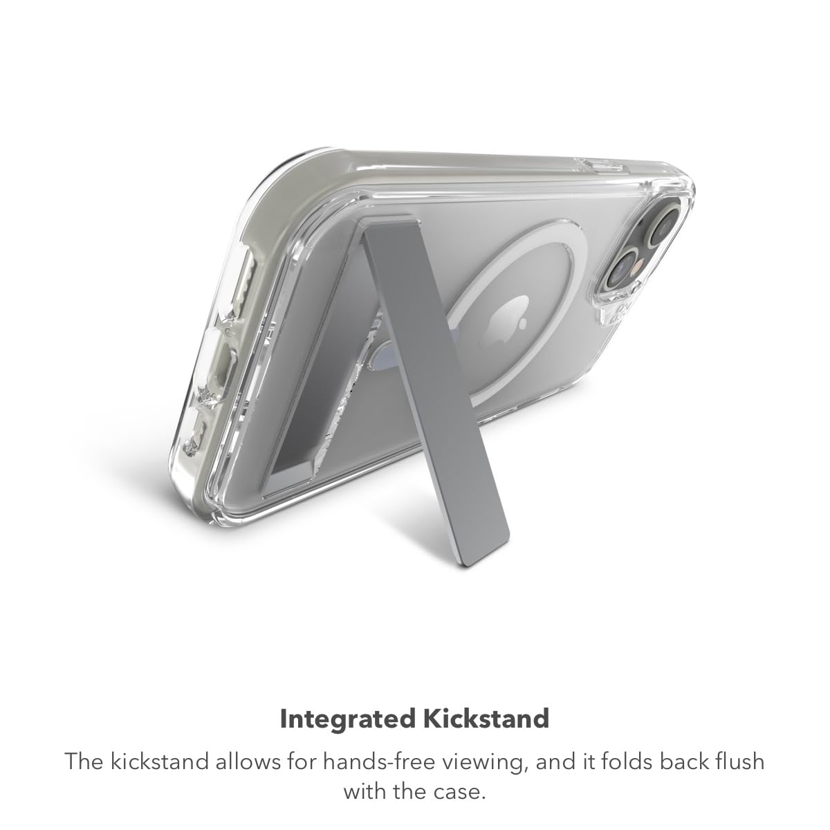 ZAGG Crystal Palace Snap - Funda Transparente para iPhone 15/14/13 con Soporte Integrado, protección contra caídas (4 m), grafeno Duradero, antiamarilleo, y Resistente a los arañazos MagSafe