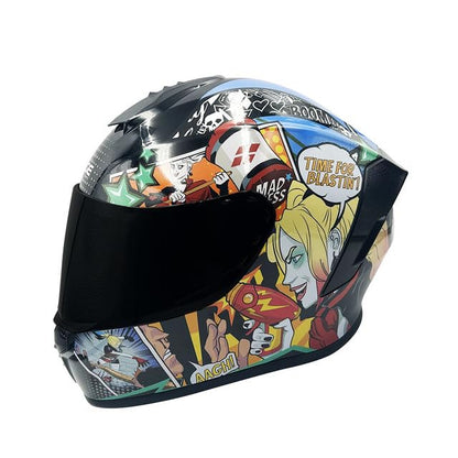 Edge Casco Modular DC para Moto con Doble Visor Antivaho, Certificado DOT - G - HARLEY QUEEN BRILLANTE