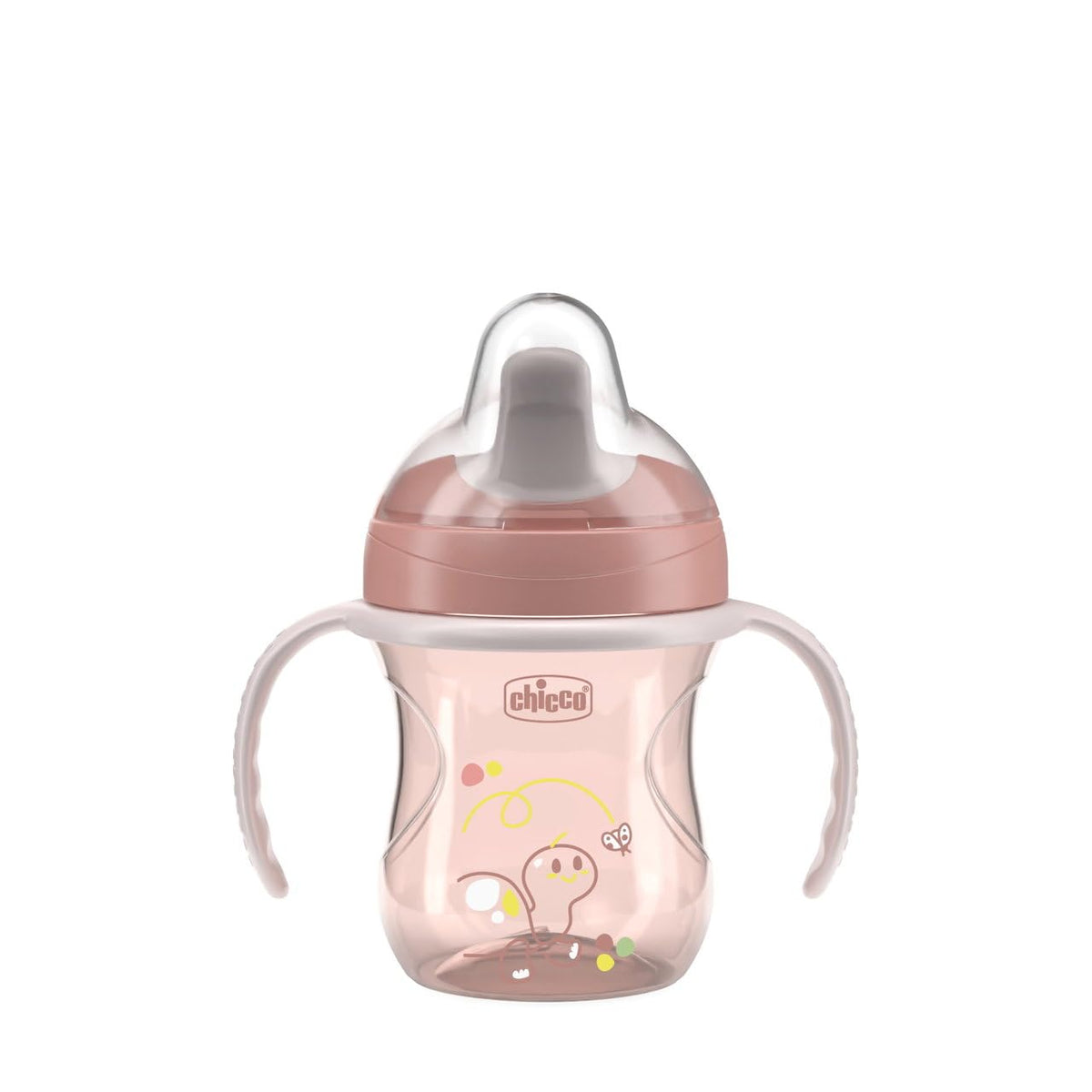 Chicco Vaso de Entrenamiento Training Cup 6M+ Anti Derrames Pico Ergonómico Asas Desmontables Rosa