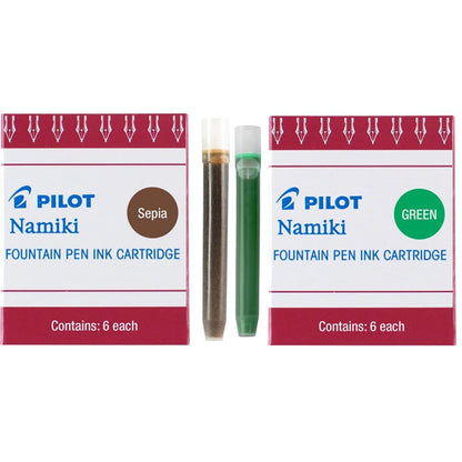 Pilot Namiki IC50 Cartucho de tinta para pluma estilográfica, Sepia, Pacquete 6 + IC50, Repuesto, Tinta Líquida Verde, Cartucho, Caja 1 Caja c/u 6 Cartuchos (69003)