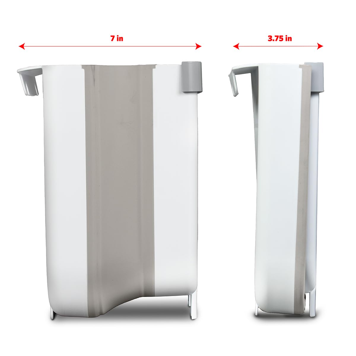 Glad Roomate - cubeta de basura plegable | cubeta de basura de viaje compacto con diseño expandible que ahorra espacio | Cesta de eliminación para interiores y exteriores, 2 galones, color blanco