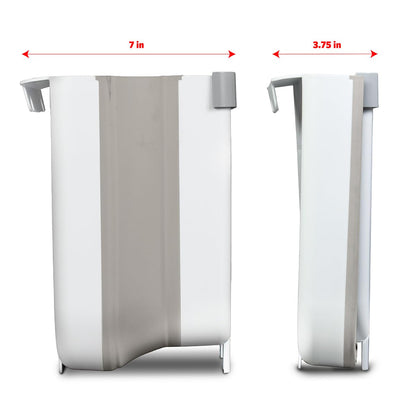 Glad Roomate - cubeta de basura plegable | cubeta de basura de viaje compacto con diseño expandible que ahorra espacio | Cesta de eliminación para interiores y exteriores, 2 galones, color blanco