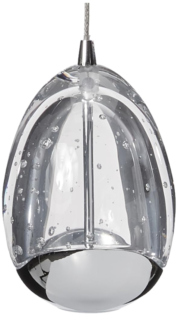 Tecnolite Lámpara Colgante de Cristal Redondo LED 1.20 m de Altura, 6 W, Luz Suave Cálida, Atenuable, LED integrado
