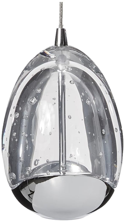 Tecnolite Lámpara Colgante de Cristal Redondo LED 1.20 m de Altura, 6 W, Luz Suave Cálida, Atenuable, LED integrado