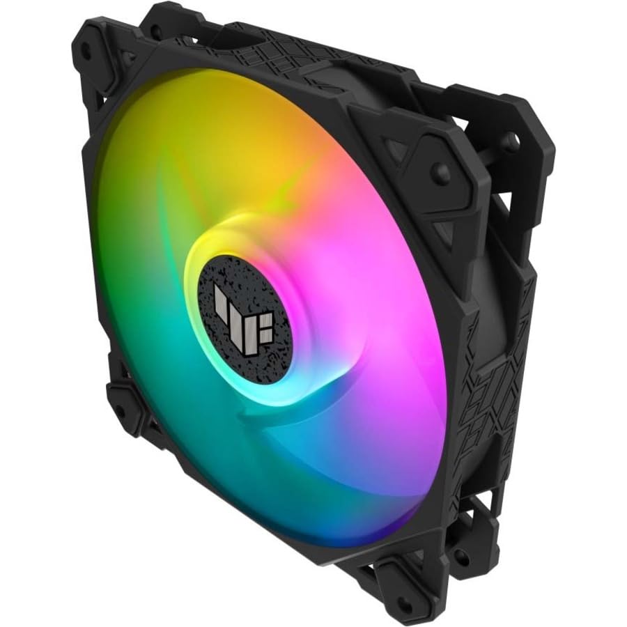 ASUS TUF Gaming TF120 ARGB Chassis Fan 3Pin Customizable LEDs Blade, Advanced Fluid Dynamic Bearing, 120mm PWM Control, Anti-vibration Pads, Double-layer LED Array for Computer Case & Liquid Radiator