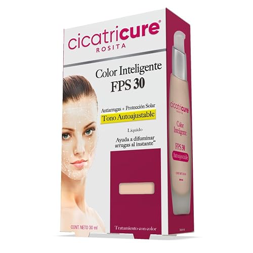 Cicatricure Maquillaje Líquido Antiarrugas con Protección Solar, Tono Ajustable y Tecnología Inteligente, Base de Maquillaje con Efecto Rejuvenecedor y Solar Facial con Color, 30 ml