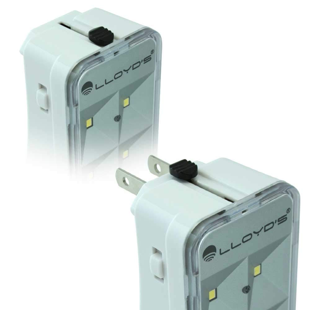 Lloyd's Duo Pack Lámparas de Emergencia Recargables, con 10 Leds SMD, 2 niveles de intensidad, hasta 10 Horas de duración, encendido automático al fallar la luz y clavija retráctil.
