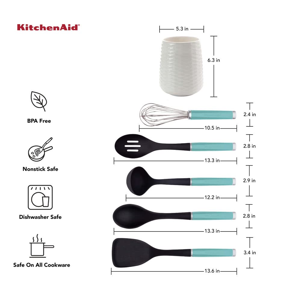 KitchenAid juego de herramientas y gaget con vasija, Agua (Aqua), 6 piezas, 1