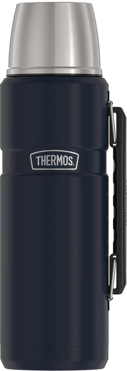 THERMOS Stainless King - Botella de bebidas aislada al aspiradora, 66 onzas, color azul medianoche