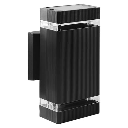 Luminaria Winled de Pared Rectangular, Doble Disparo, Base GU10x2, Material Policarbonato de Alta Resistencia para uso Exterior, Apertura de 90° + 90°