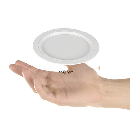 Construlita Lámpara LED de Techo Empotrado, 12 W, Luz Cálida 3 000 k, Color Aluminio, 127 - 220 Volts, Downlight LED