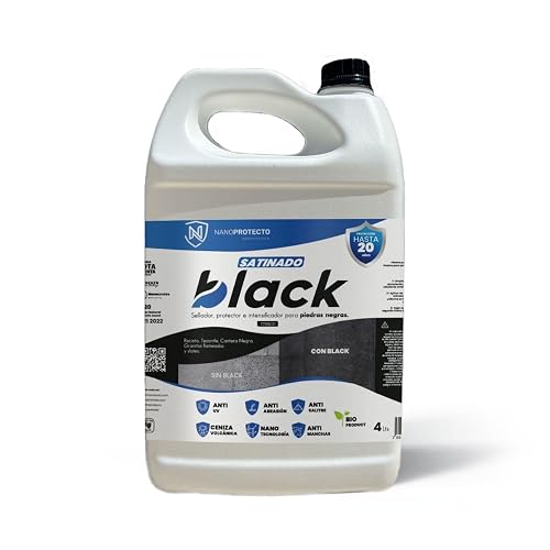 776 SSBLS BLACK SATINADO Protector e intensificador para piedras negras, agregando un tono intenso húmedo. Ideal para recinto, tikul, granito negro flameado y slate. 4 Litros