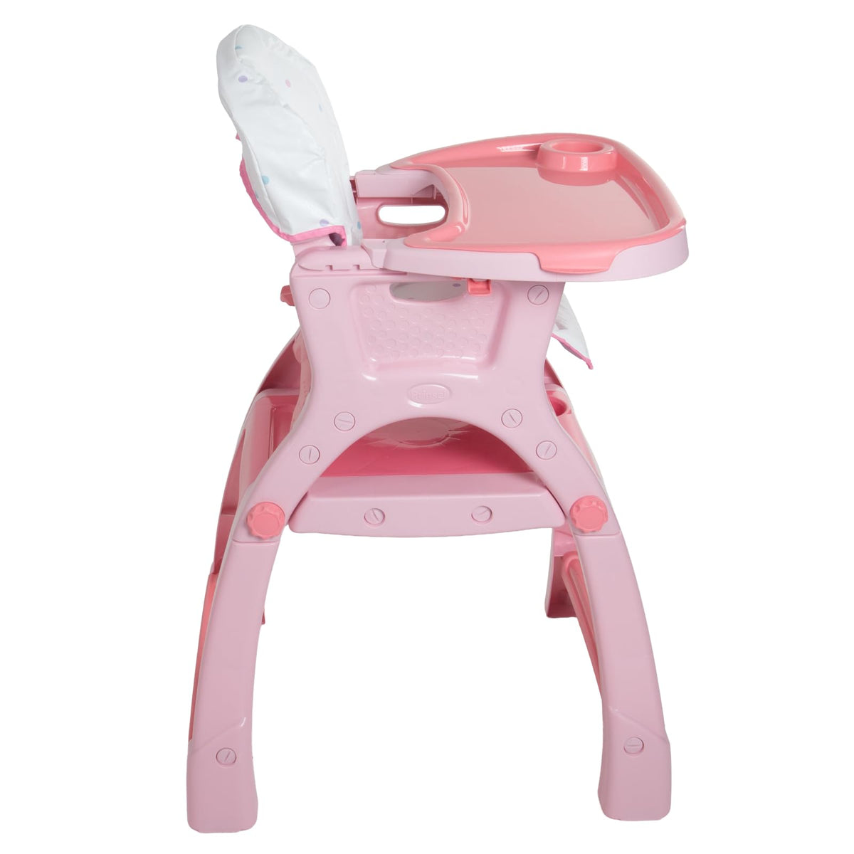 PRINSEL | Sillita Alta Infantil Convertible | Silla Alta para Bebé | Kinder City | Rosa | De 6 Meses a 3 Años, Convertible a Escritorio, Doble Charola Ajustable, Fácil de Limpiar | Artículos para Bebés