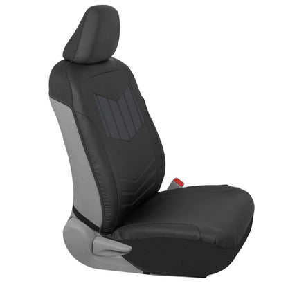 Motor Trend Super Sport - Fundas de Asiento de Piel sintética Gris para Asientos Delanteros, diseño Moderno de Dos Tonos, Protectores de Asiento fáciles de Instalar, Fundas Interiores para Automóvil,