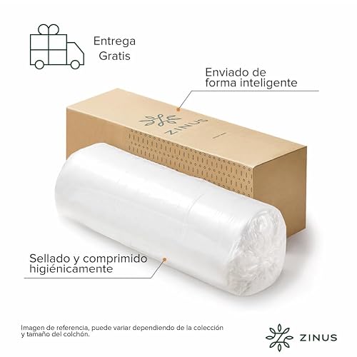 Zinus Green Tea Essential | Colchón Queen Firme de Memory Foam con Esencia de Té Verde Que Libera Puntos de presión y Ayuda a conciliar el sueño