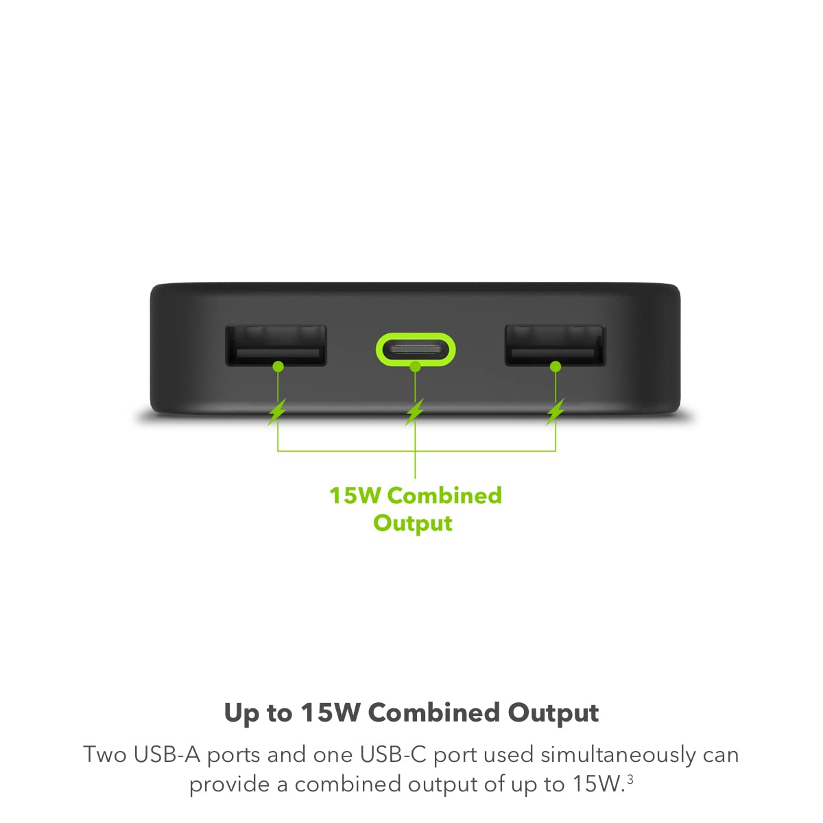 mophie Powerstation 2023 con Banco de energía PD - Batería Interna Grande de 10.000 mAh, (2) Puertos USB-A y (1) Puerto de Entrada/Salida de Carga rápida USB-C PD de 20 W, Apto para Viajes