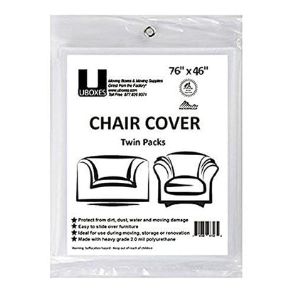 uBoxes Chair Protective Poly Covers, 72 x 46 inch, 2 Pack