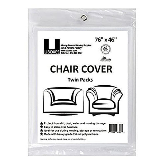 uBoxes Chair Protective Poly Covers, 72 x 46 inch, 2 Pack