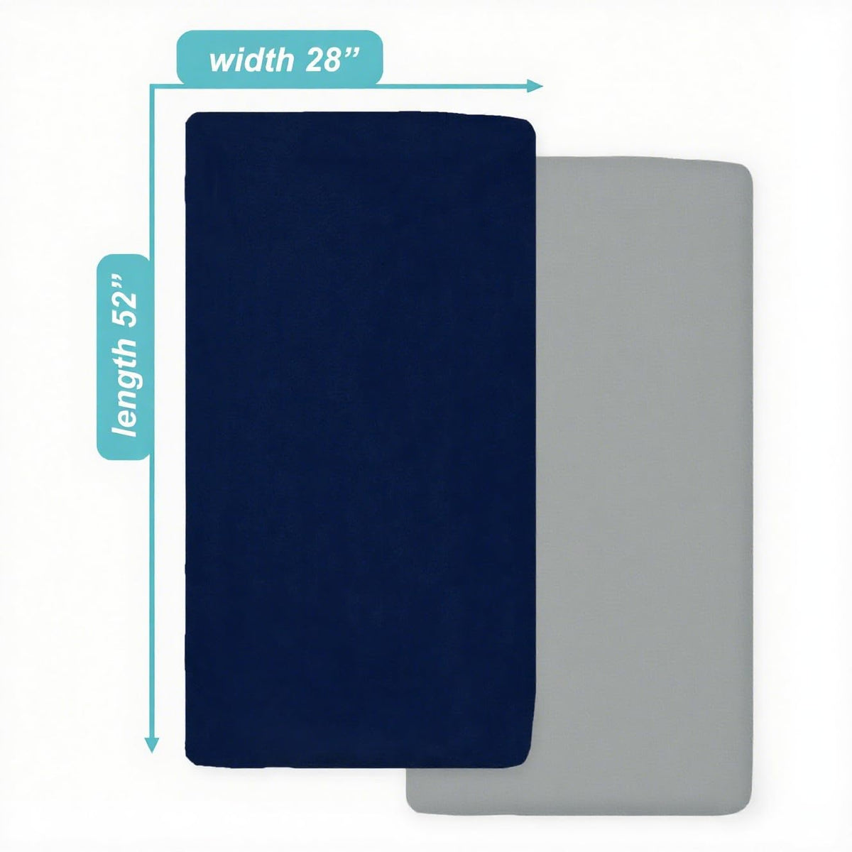 American Baby Company - Juego de 2 sábanas bajeras para cuna de 28 x 52 pulgadas, 100% poliéster microfibra ultrasuave, gris/azul marino, para niños y niñas, se adapta a colchones de cuna y cama para