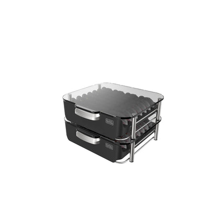 BLACK+DECKER bev by BLACK+DECKER Cajón de almacenamiento para cápsulas bartesianas, con capacidad para hasta 36 cápsulas bartesianas, resistente y apilable (BECS132)