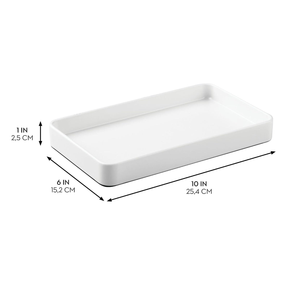 InterDesign Gia Guest Towel Tray, White