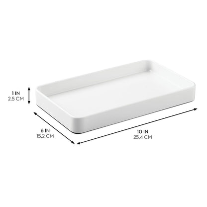 InterDesign Gia Guest Towel Tray, White