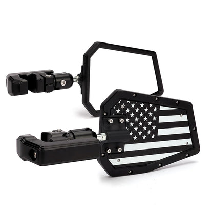 Xprite UTV - Espejos laterales para jaula de barra enrollable de 1.7 a 2 pulgadas, soporte ajustable para espejo retrovisor de aluminio resistente para todoterreno, lado a lado, Polaris RZR XP Turbo,