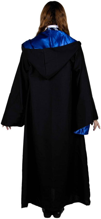 REV Disfraz Mujer Ravenclaw.Capa y Falda Harry Potter para Mujer.Capa Azul Ravenclaw. Disfraz de Poliéster para Adulto.Ideal para Halloween y Fiestas